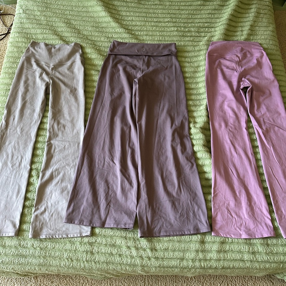 3 Hollister recharge flare leggings  and recharge foldover